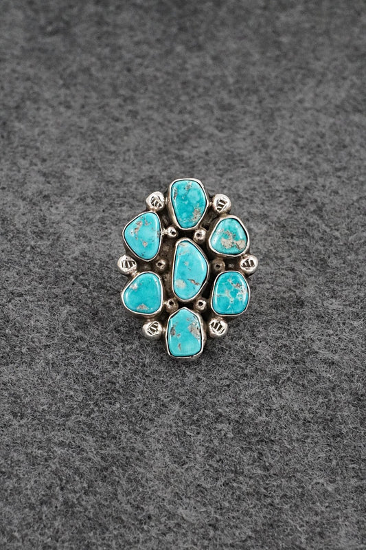 Turquoise & Sterling Silver Ring - Priscilla Reeder - Size 7.5