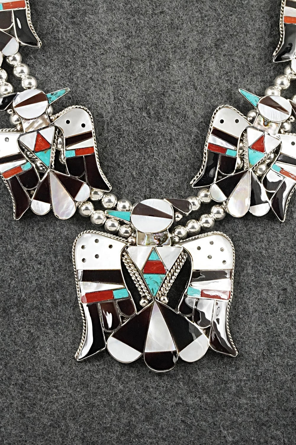 Multi-Stone & Sterling Silver Inlay Necklace Set - Bobby Shack