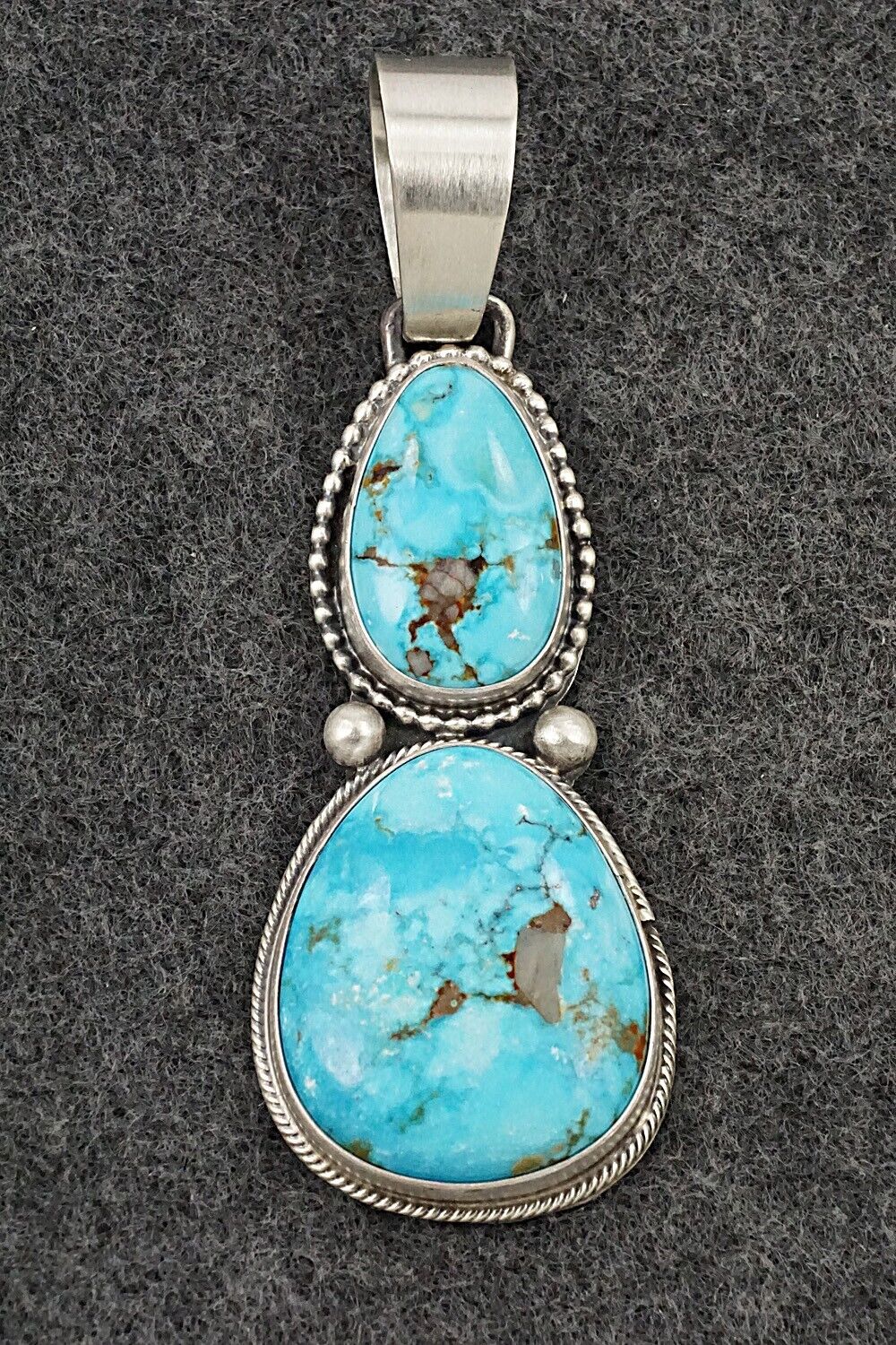 Turquoise & Sterling Silver Pendant - Bobby Johnson