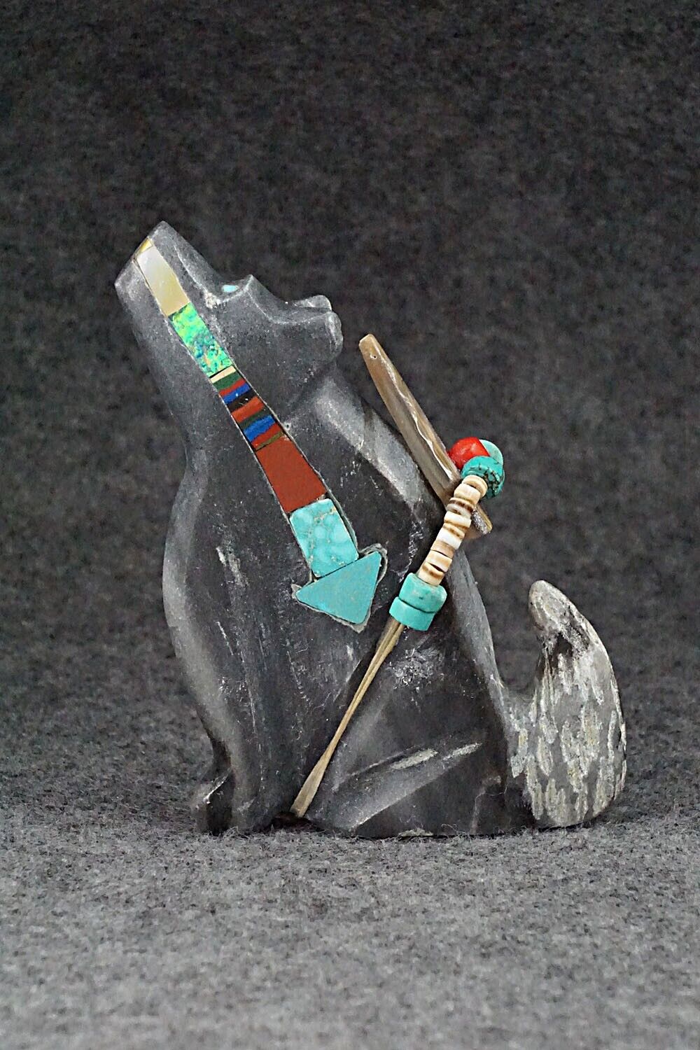 Wolf Zuni Fetish Carving - Rodney Laiwakete