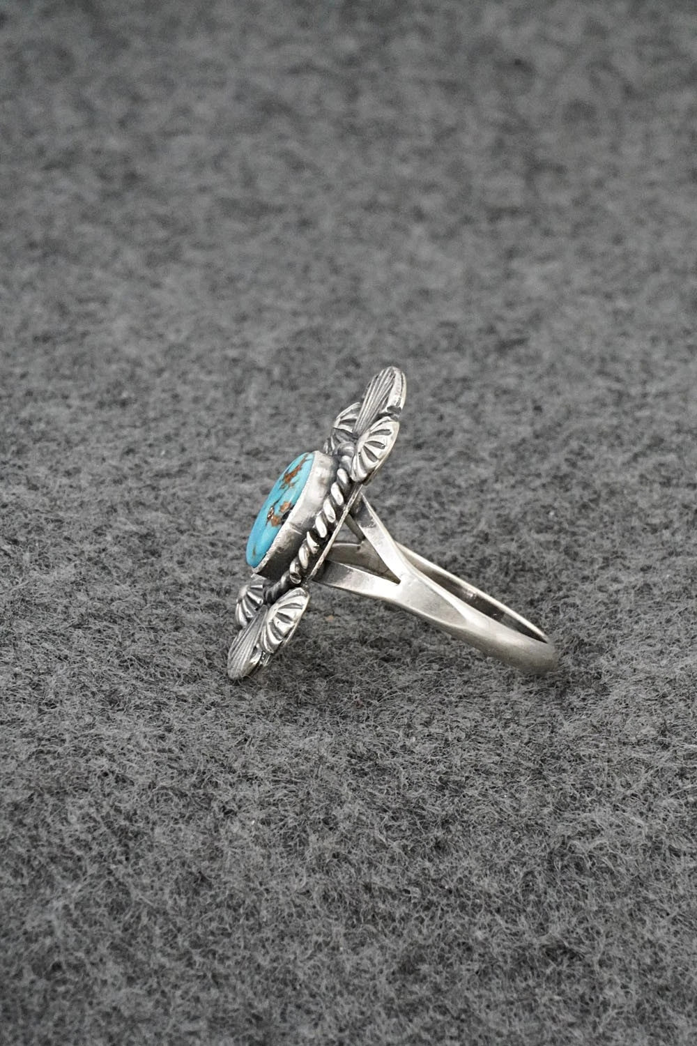 Turquoise and Sterling Silver Ring - Jerryson Henio - Size 8
