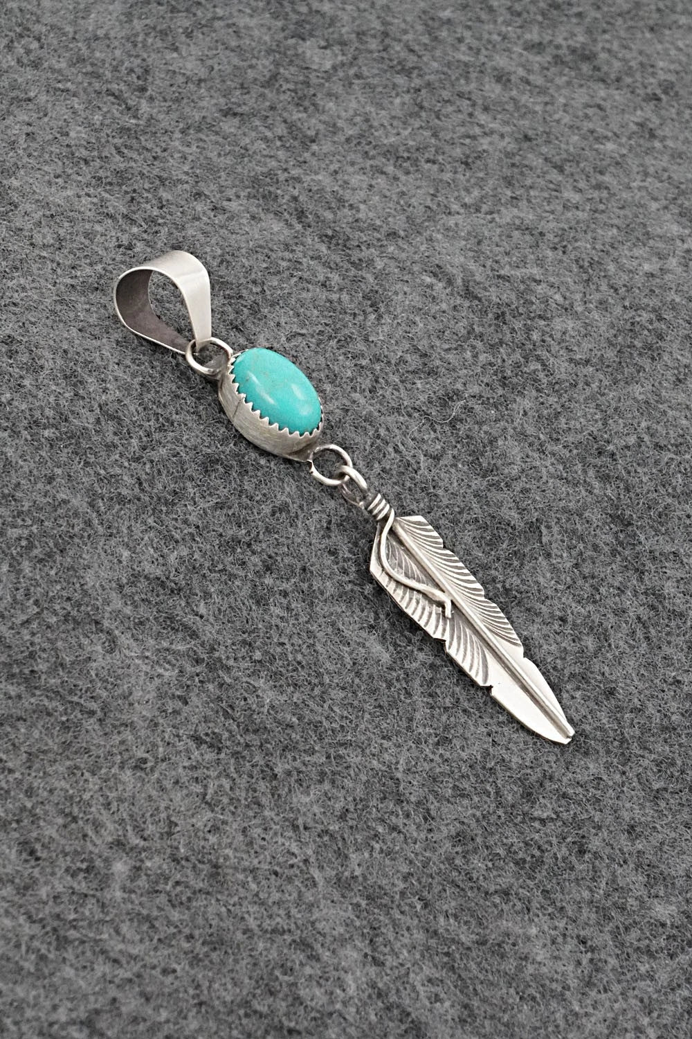 Turquoise & Sterling Silver Pendant - Chris Charley
