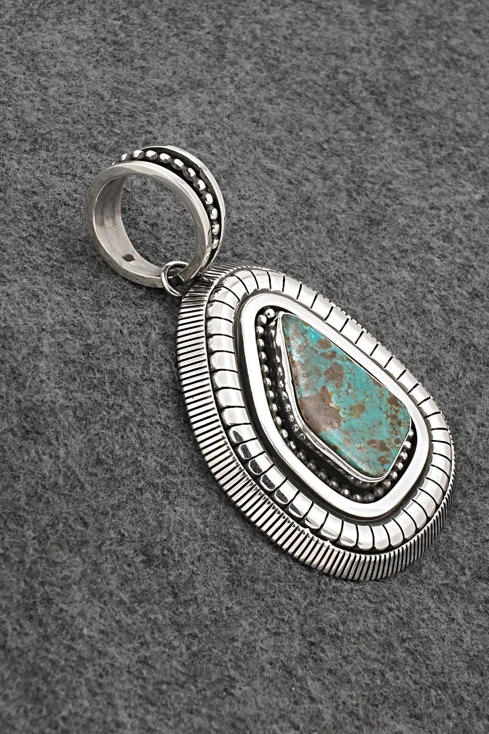 Turquoise and Sterling Silver Pendant - Jonathan Nez