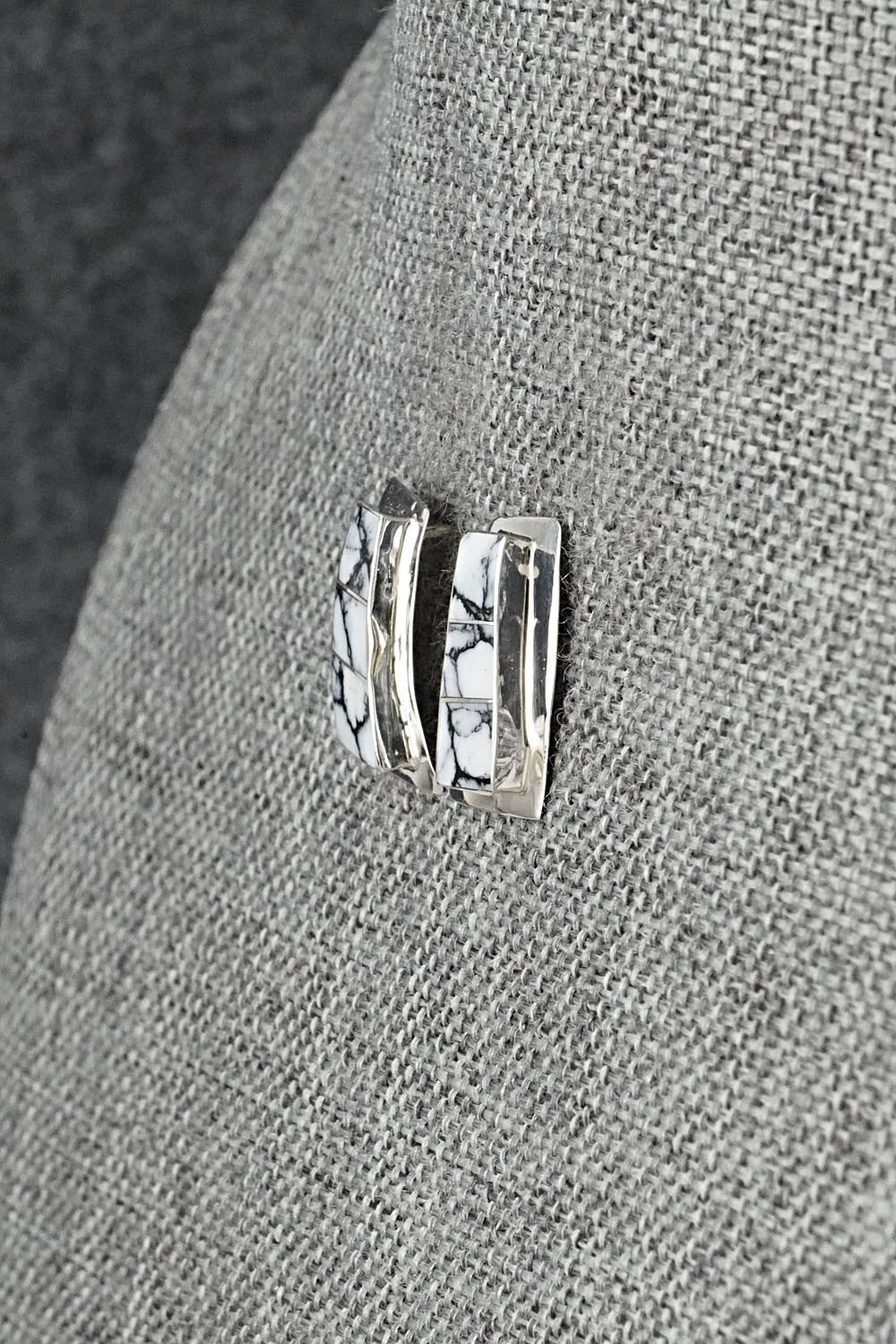 White Buffalo & Sterling Silver Earrings - Nathaniel Johnson
