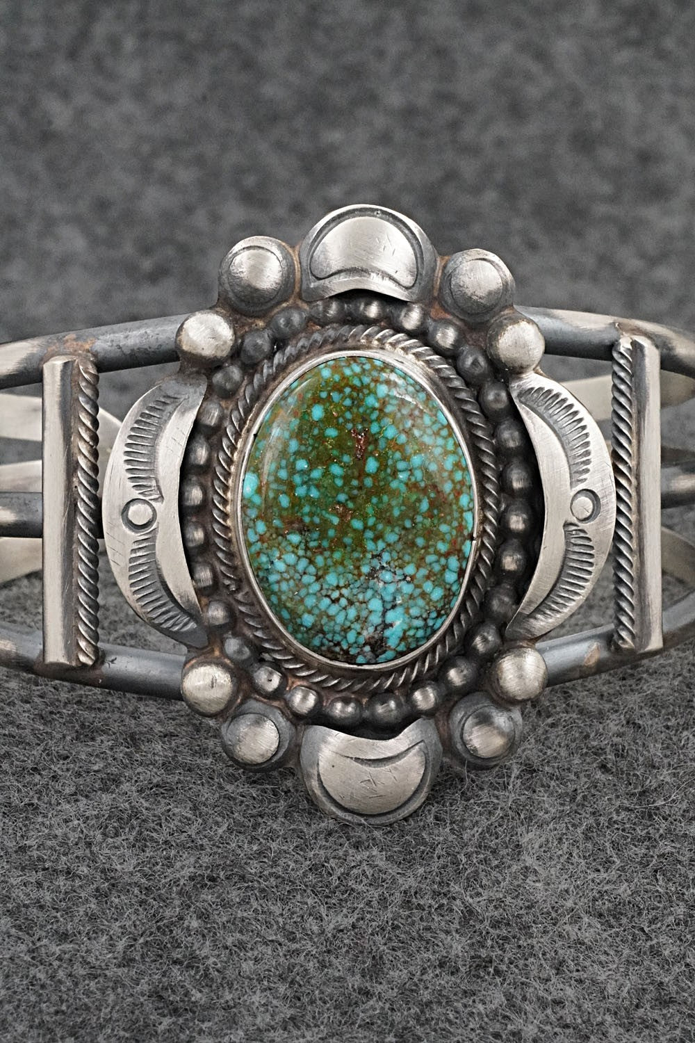 Turquoise & Sterling Silver Bracelet - Leslie Nez
