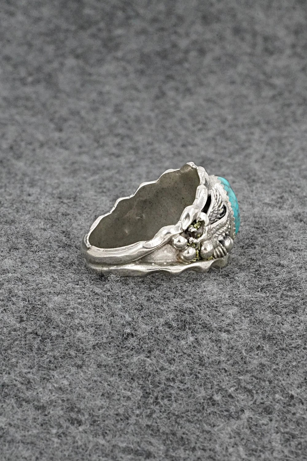 Turquoise & Sterling Silver Ring - Genevieve Francisco - Size 11.5
