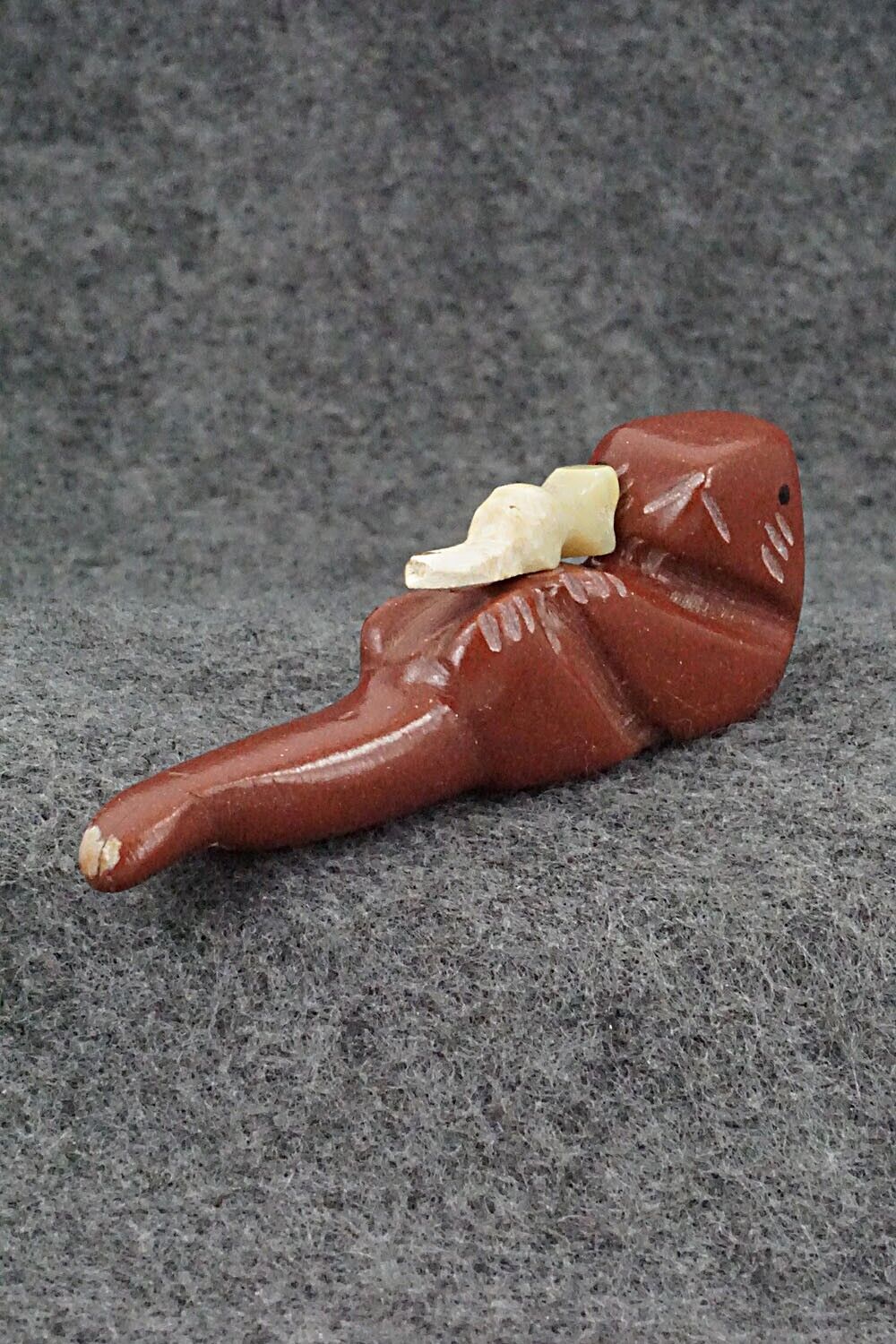 Otter with Pup Zuni Fetish Carving - Justin Red Elk