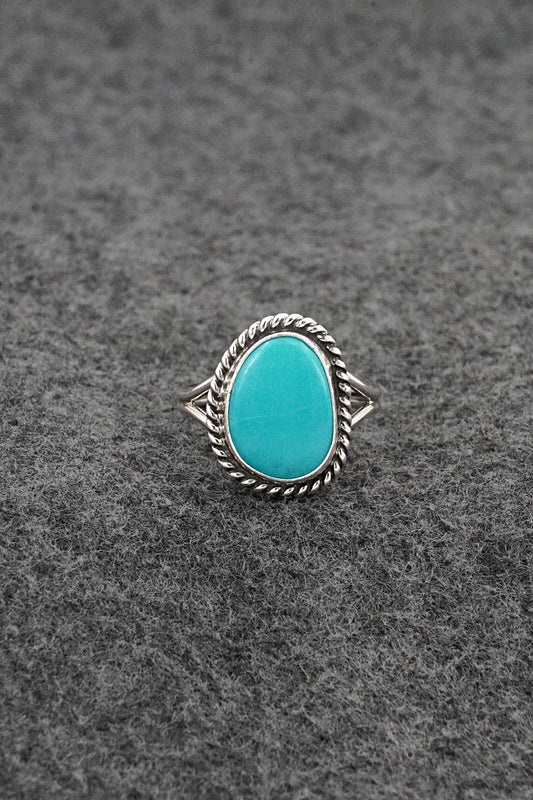 Turquoise & Sterling Silver Ring - Eugene Gruber - Size 7