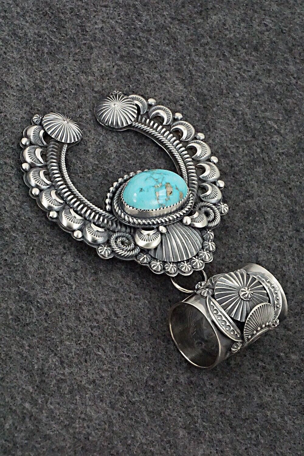 Turquoise & Sterling Silver Pendant - Delbert Gordon