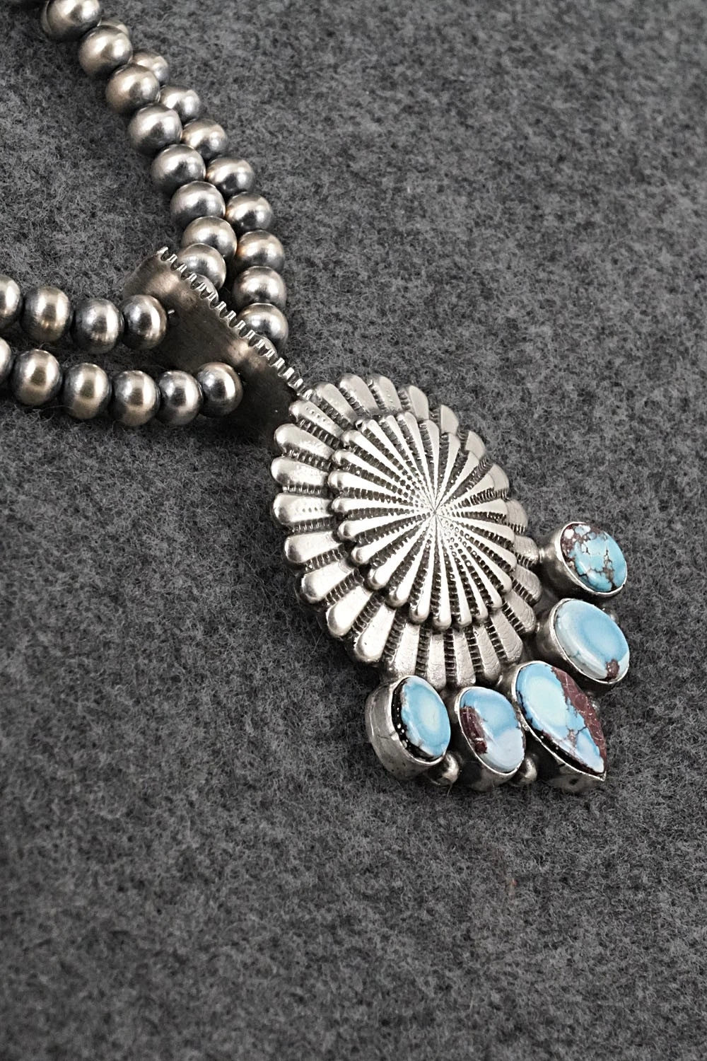 Turquoise & Sterling Silver Necklace - Tom Lewis