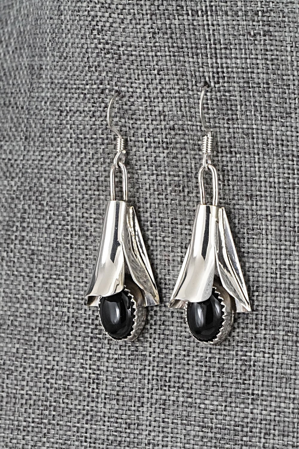 Onyx & Sterling Silver Squash Blossom Set - Louise Yazzie