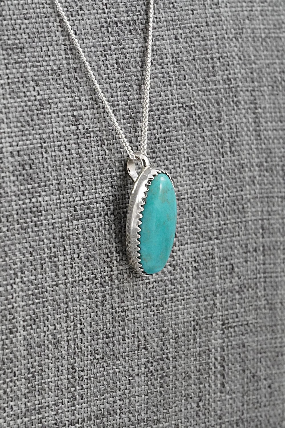 Turquoise & Sterling Silver Necklace and Earrings Set - Murray Hannaweeka