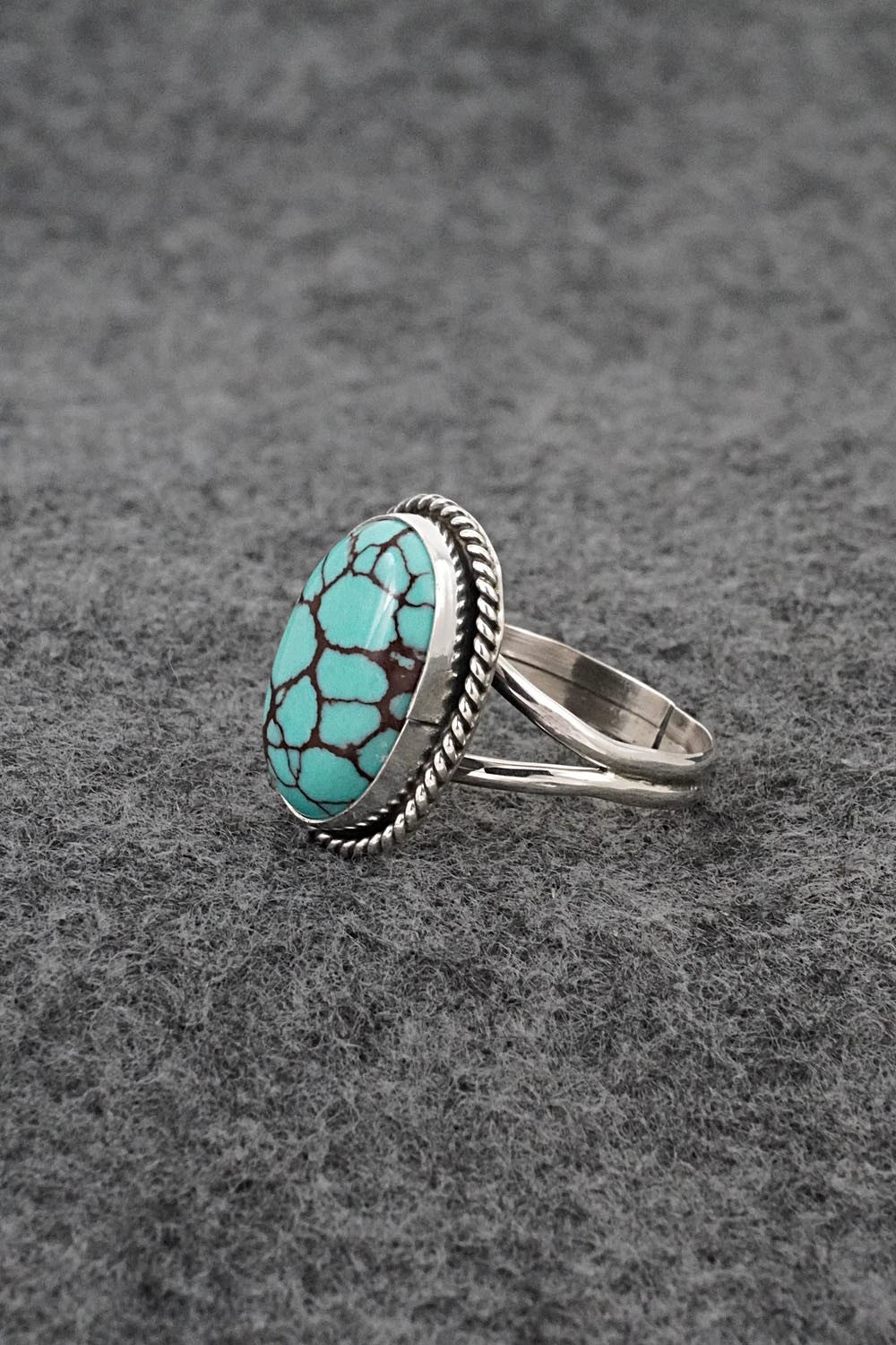 Turquoise & Sterling Silver Ring - Eugene Gruber - Size 8