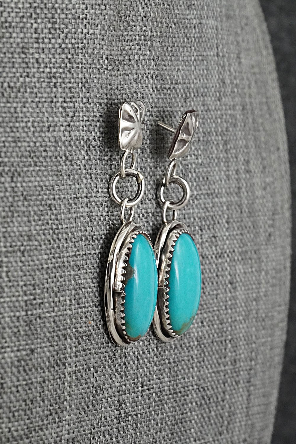 Turquoise & Sterling Silver Earrings - Ernest Hawthorne