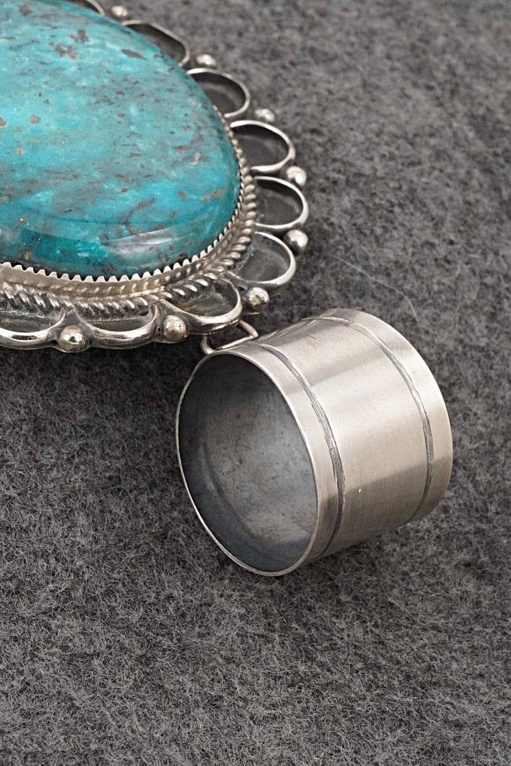 Turquoise & Sterling Silver Pendant - Leslie Nez