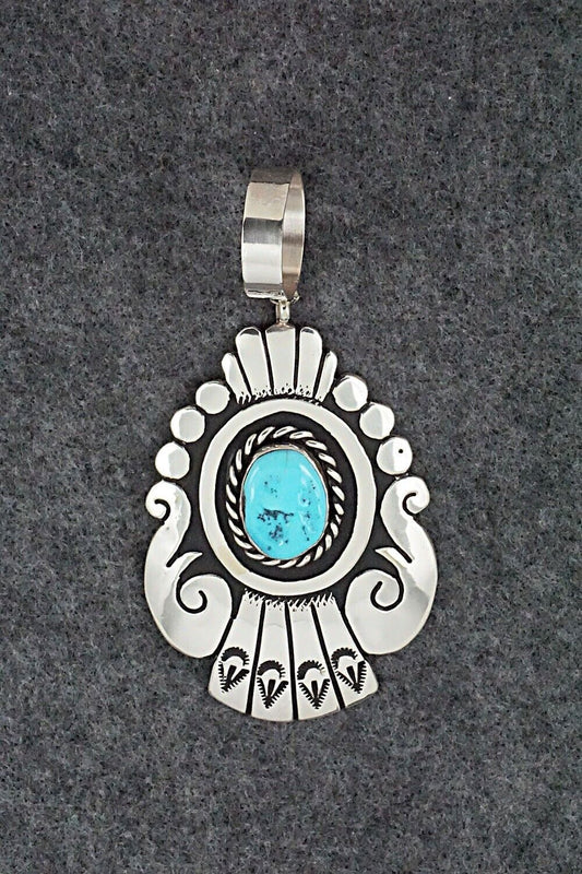Turquoise & Sterling Silver Pendant - Rosita Singer