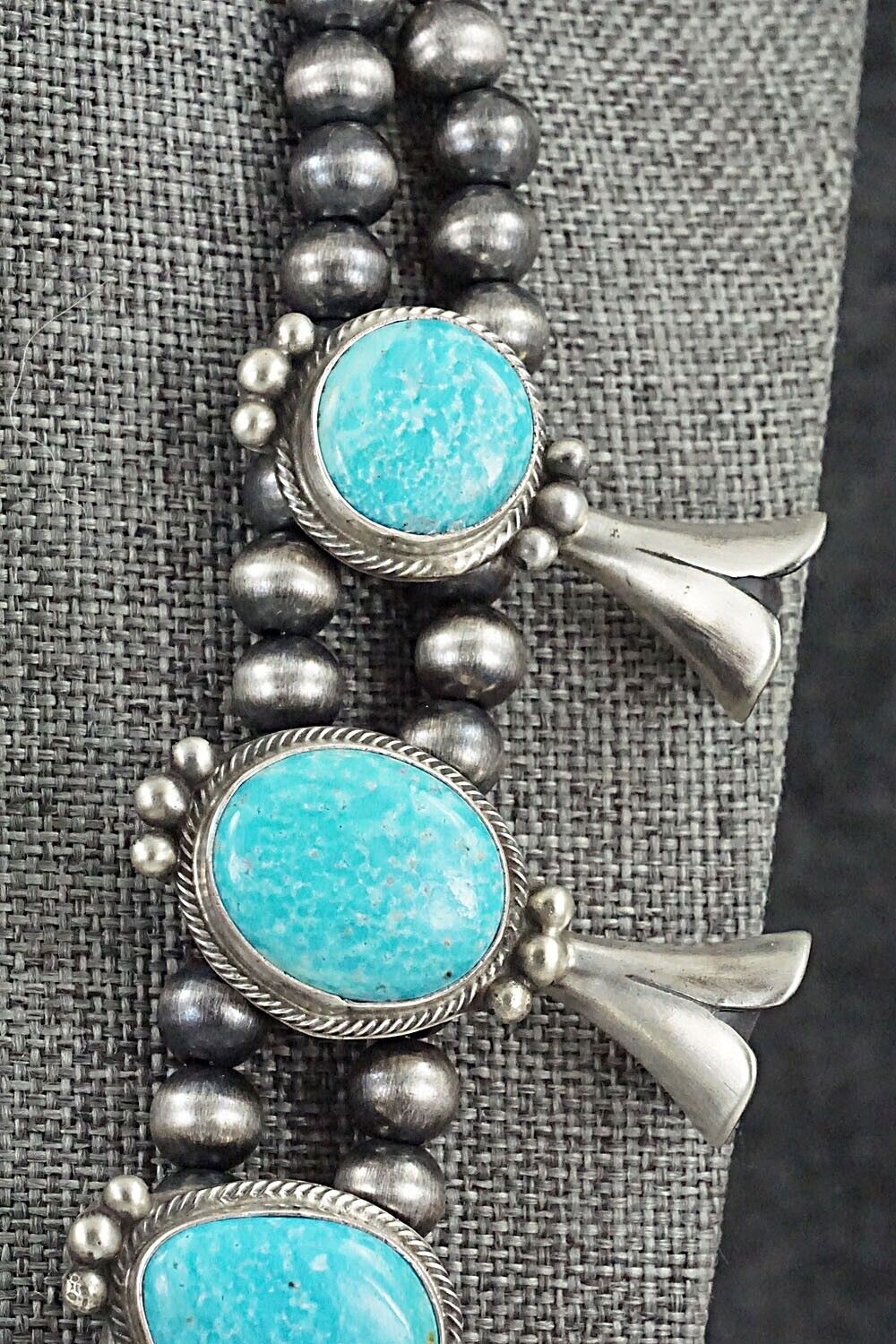 Turquoise & Sterling Silver Squash Blossom Set - Kathleen Chavez