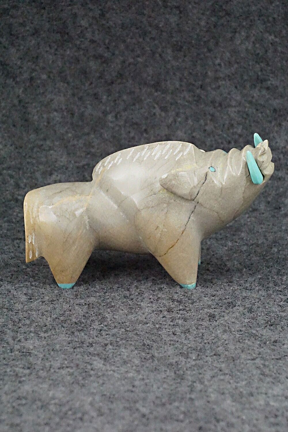 Warthog Zuni Fetish Carving - Enrike Leekya