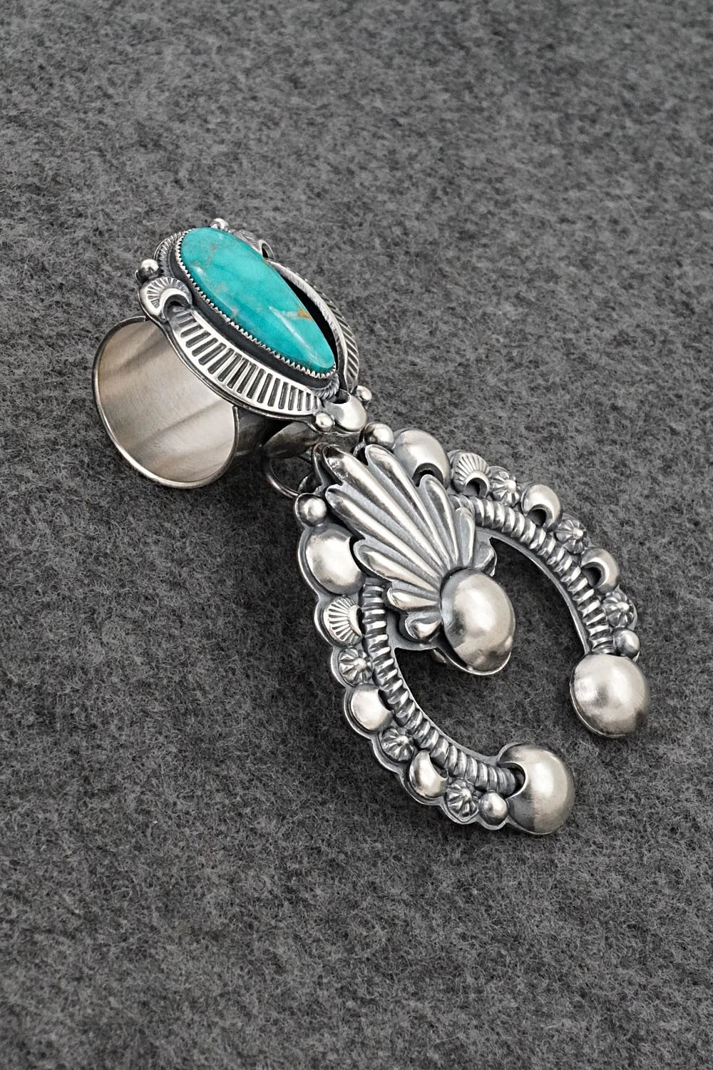 Turquoise & Sterling Silver Pendant - Delbert Gordon