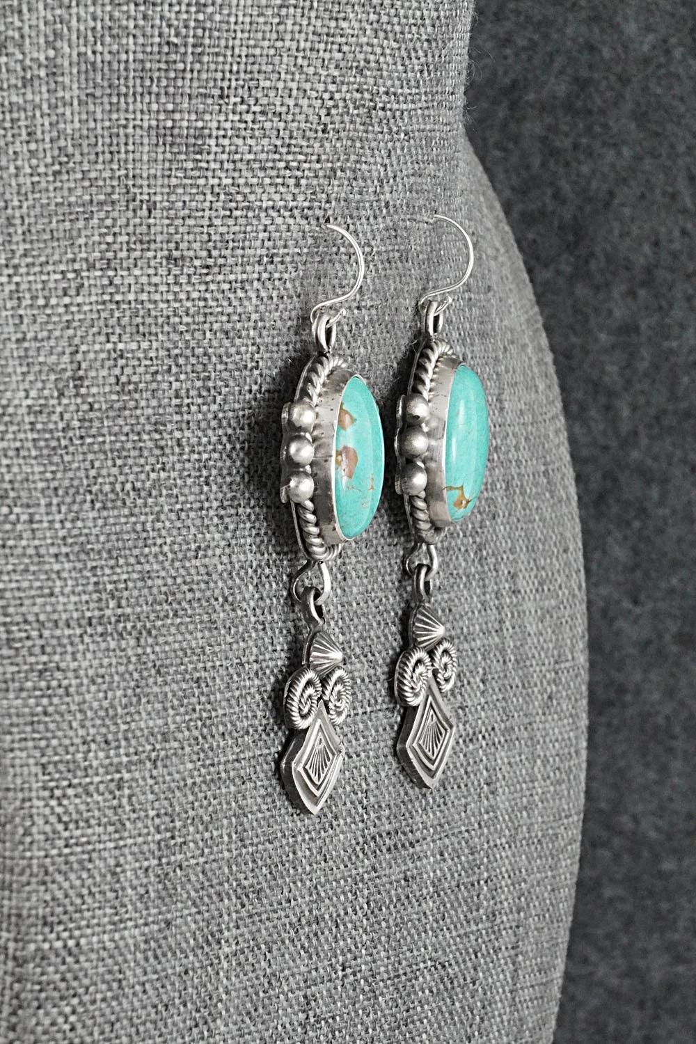 Turquoise & Sterling Silver Earrings - Michael Calladitto