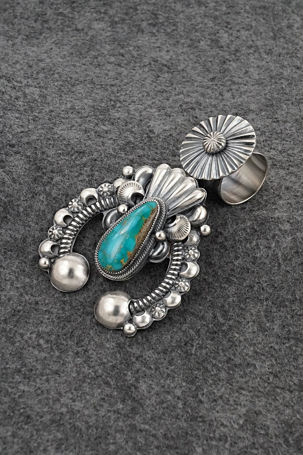 Turquoise & Sterling Silver Pendant - Delbert Gordon