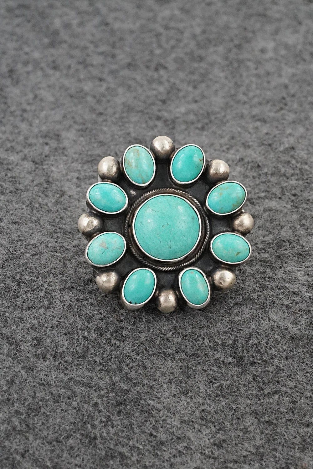 Turquoise & Sterling Silver Ring - Kathleen Livingston - Size Adjustable