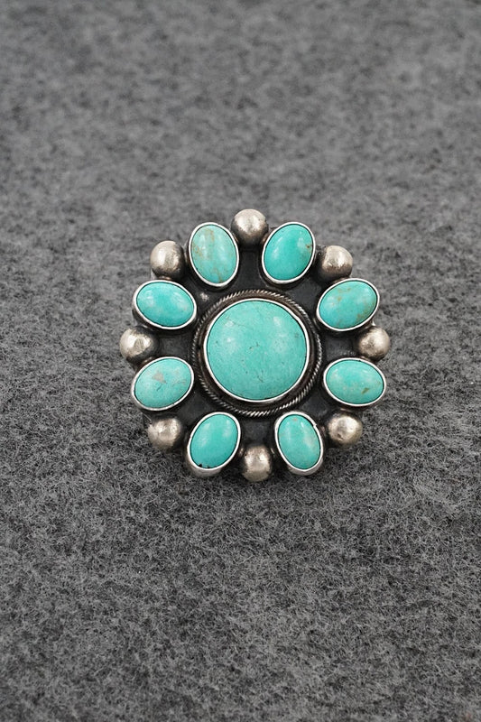 Turquoise & Sterling Silver Ring - Kathleen Livingston - Size Adjustable
