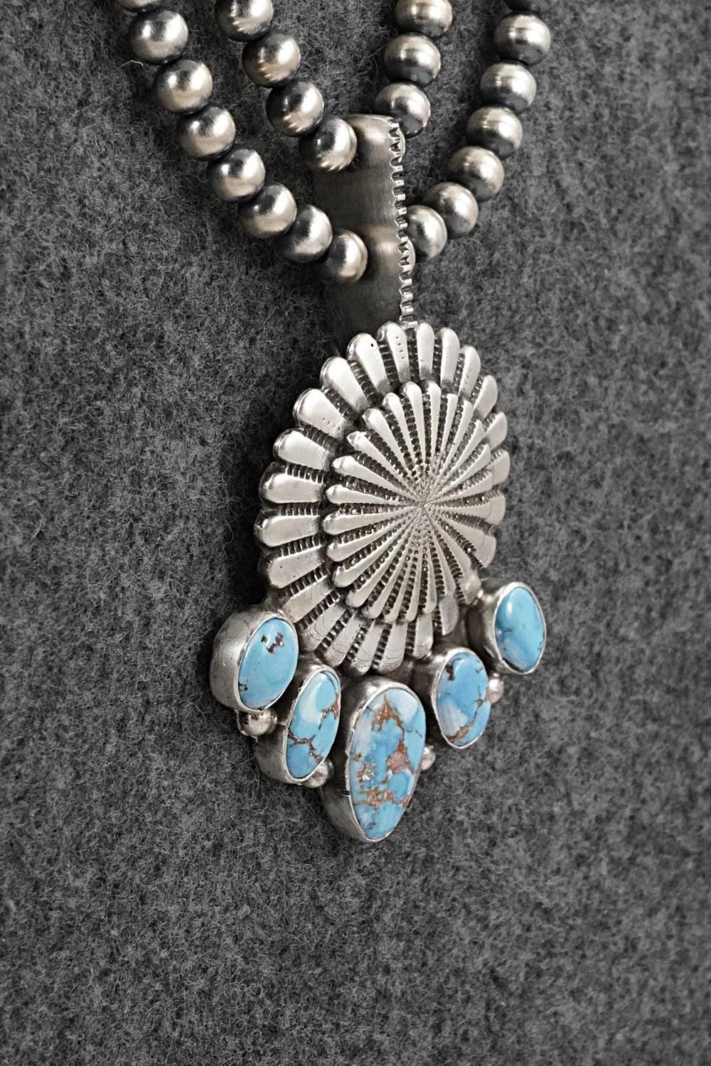 Turquoise & Sterling Silver Necklace - Tom Lewis