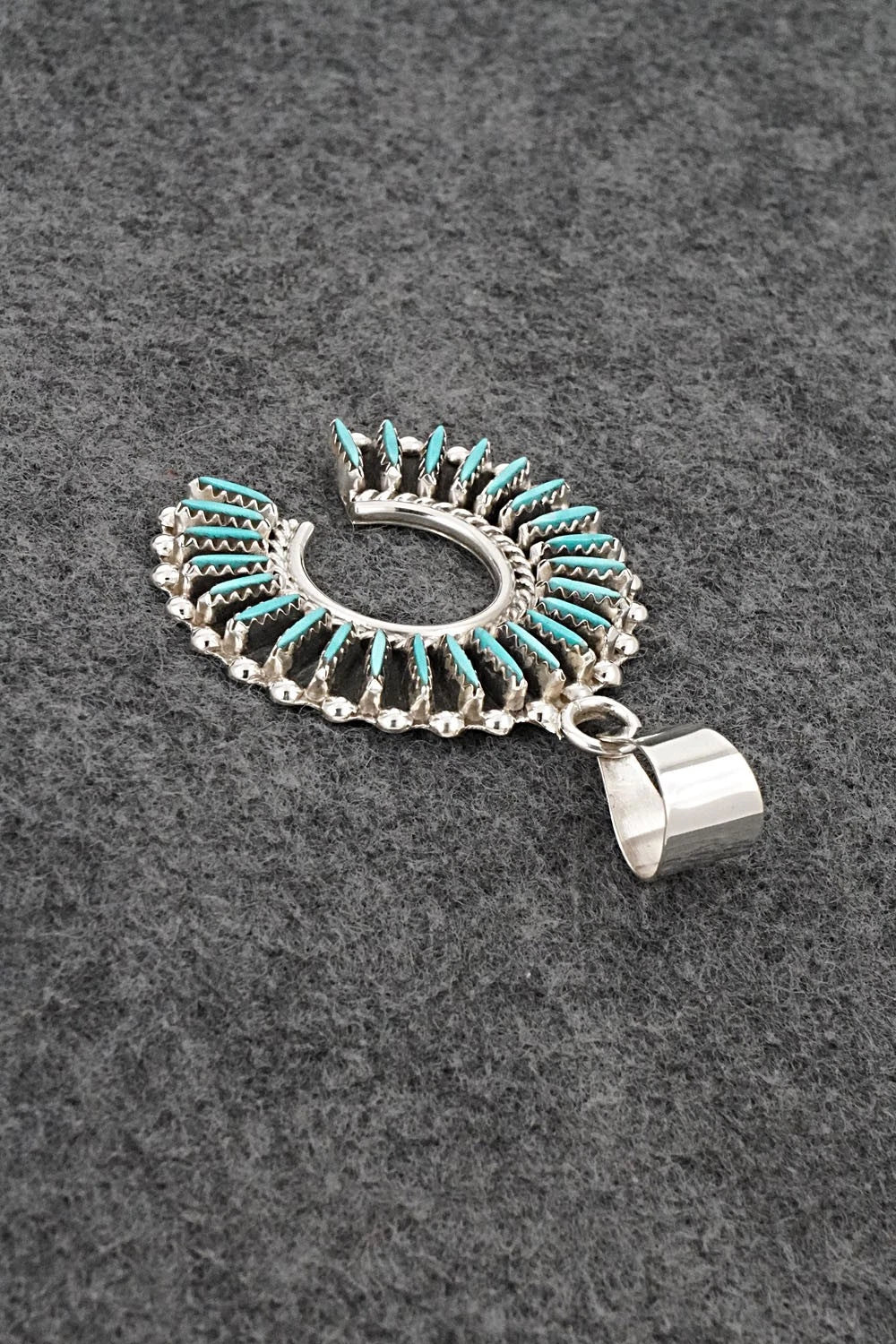 Turquoise & Sterling Silver Pendant - Roland Francisco