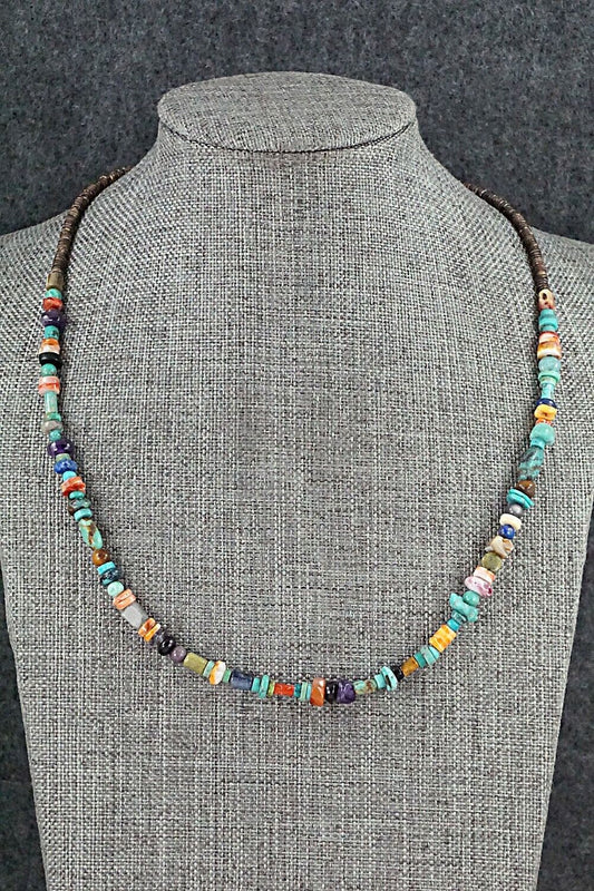 Multi Stone and Sterling Silver Necklace - Helen Tsosie