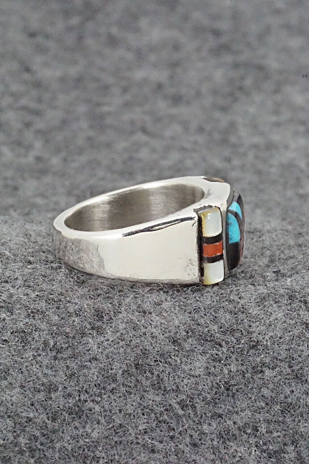 Multi Stone & Sterling Silver Ring - Leslie Lamy - Size 9.5