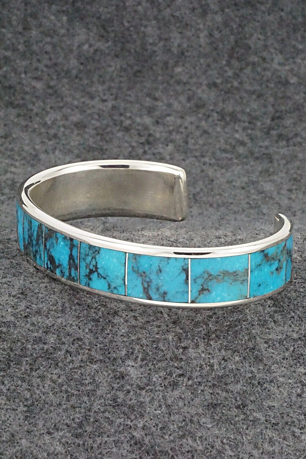 Turquoise & Sterling Silver Inlay Bracelet - Larry Loretto