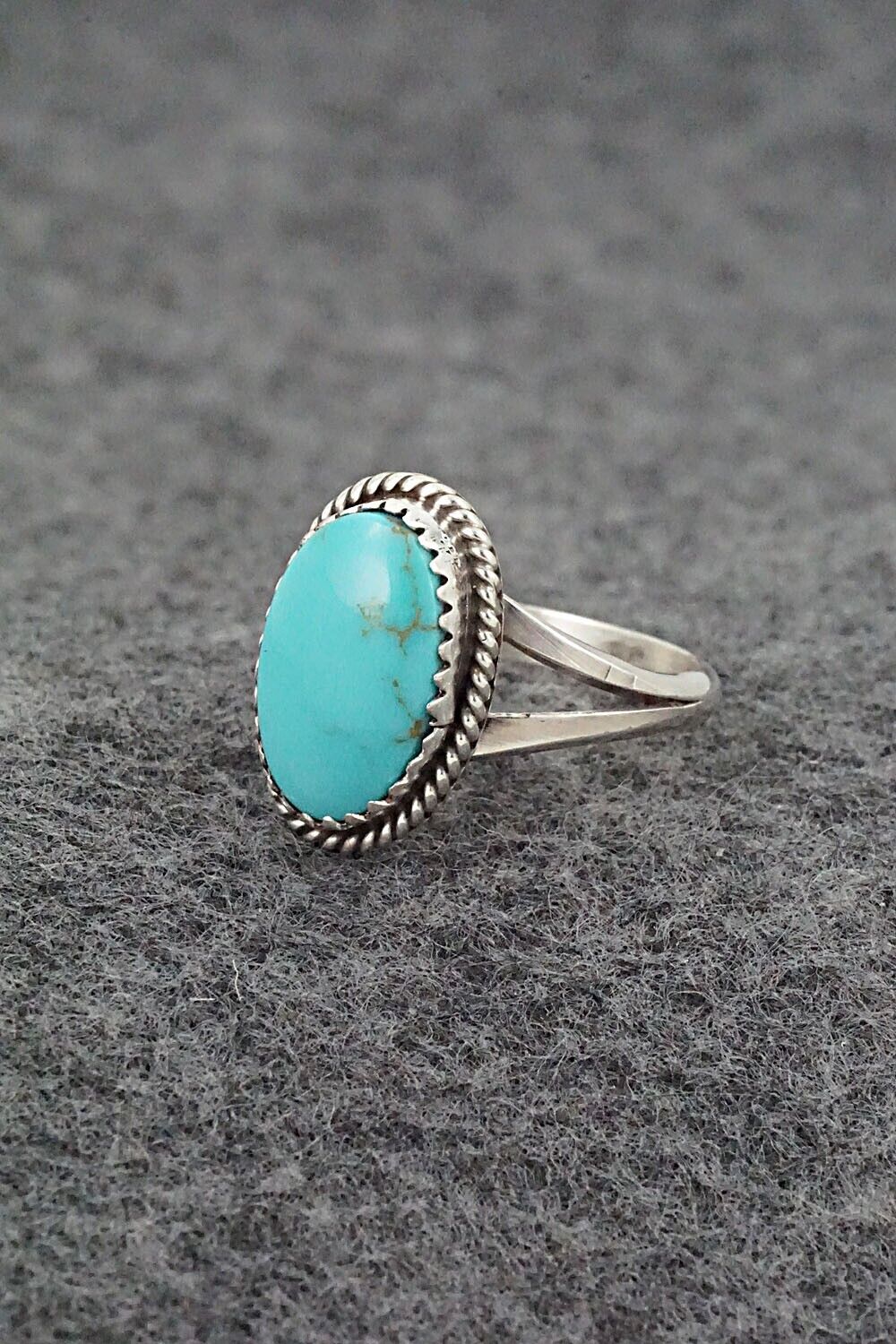 Turquoise & Sterling Silver Ring - Robert Martinez - Size 7.75