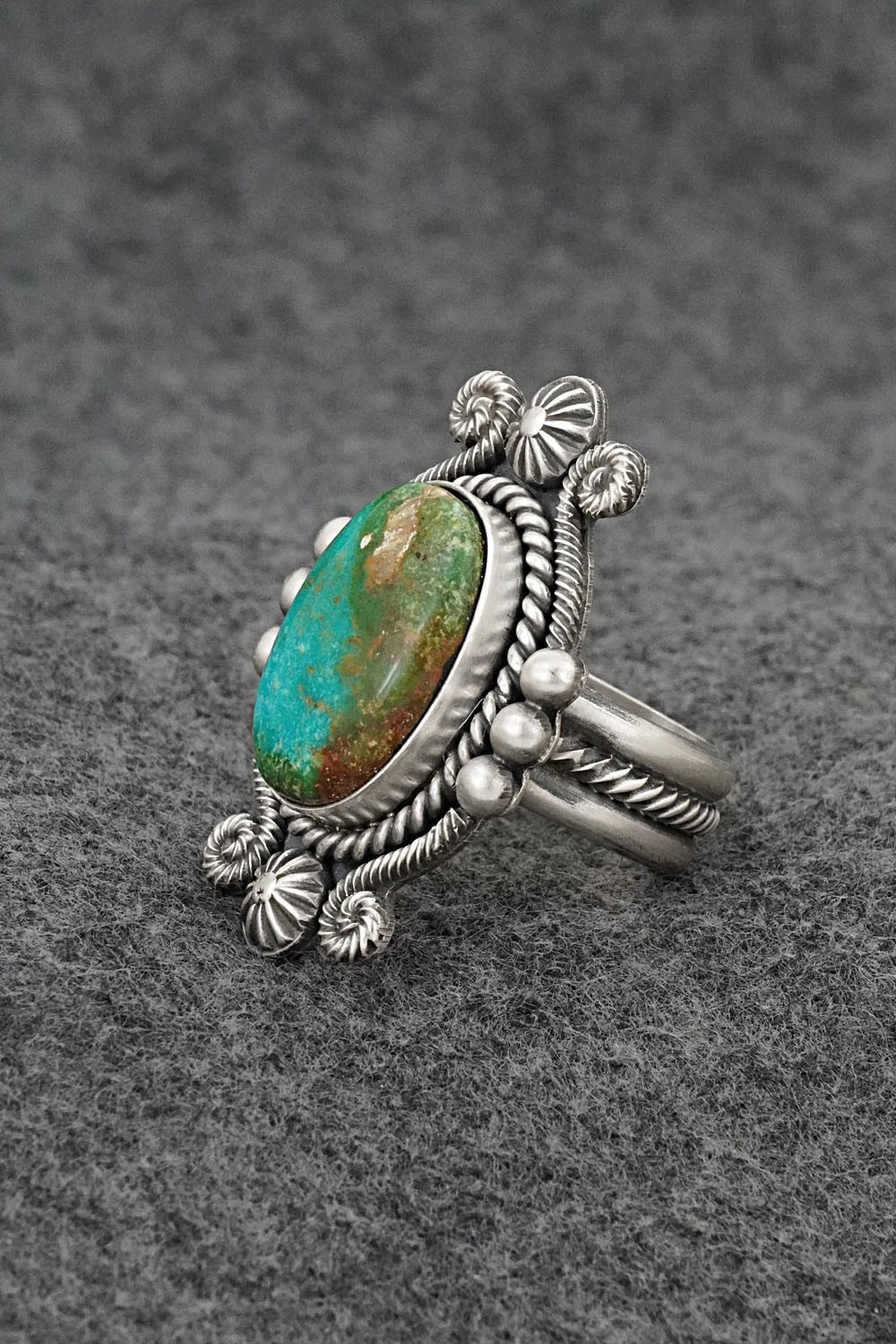 Turquoise & Sterling Silver Ring - Michael Calladitto - Size 8