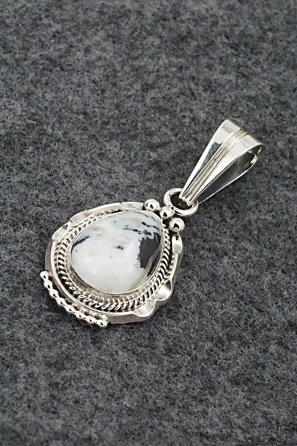 White Buffalo & Sterling Silver Pendant - Samuel Yellowhair