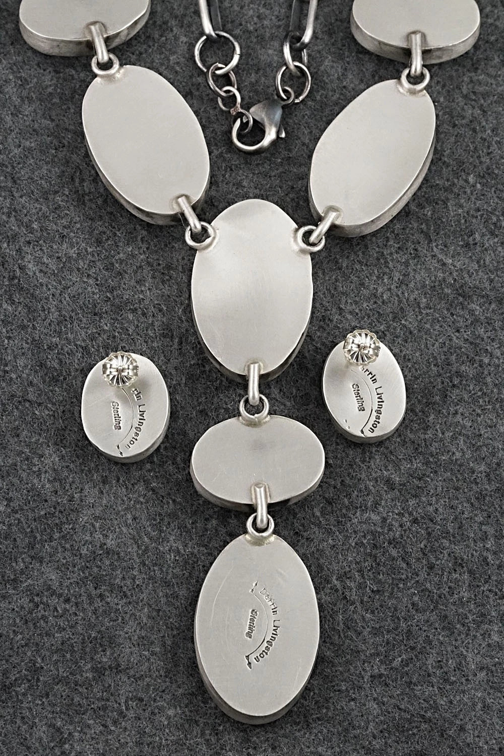 White Buffalo & Sterling Silver Necklace and Earrings Set - Darrin Livingston