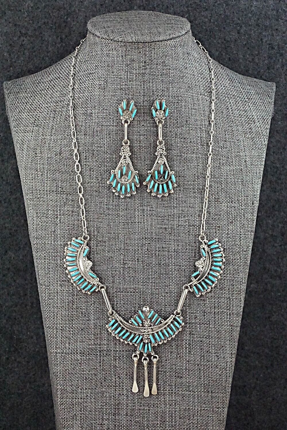 Turquoise & Sterling Silver Necklace Set - Eva Wyaco