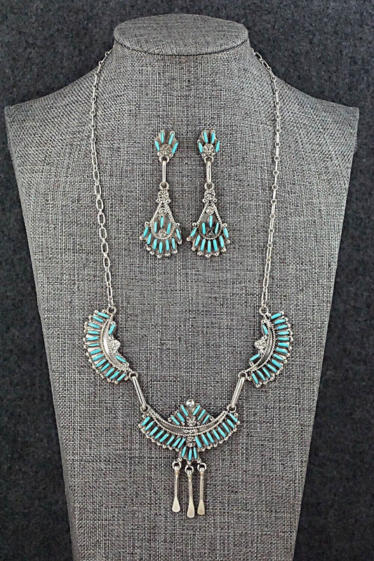 Turquoise & Sterling Silver Necklace Set - Eva Wyaco