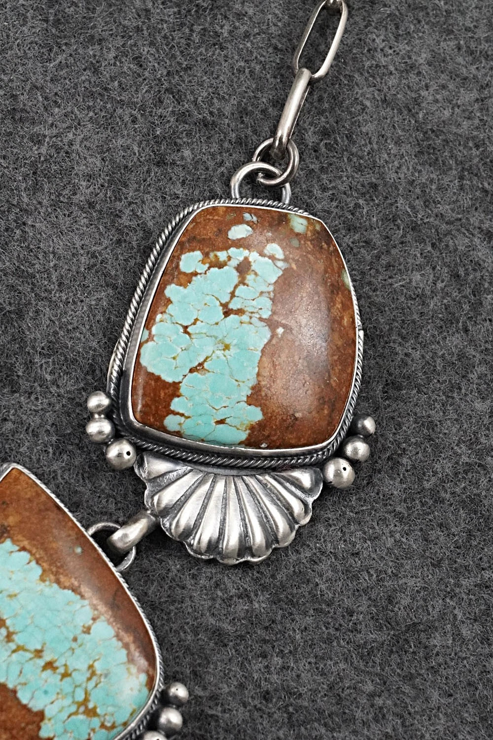 Turquoise & Sterling Silver Necklace and Earrings Set - Paul Livingston