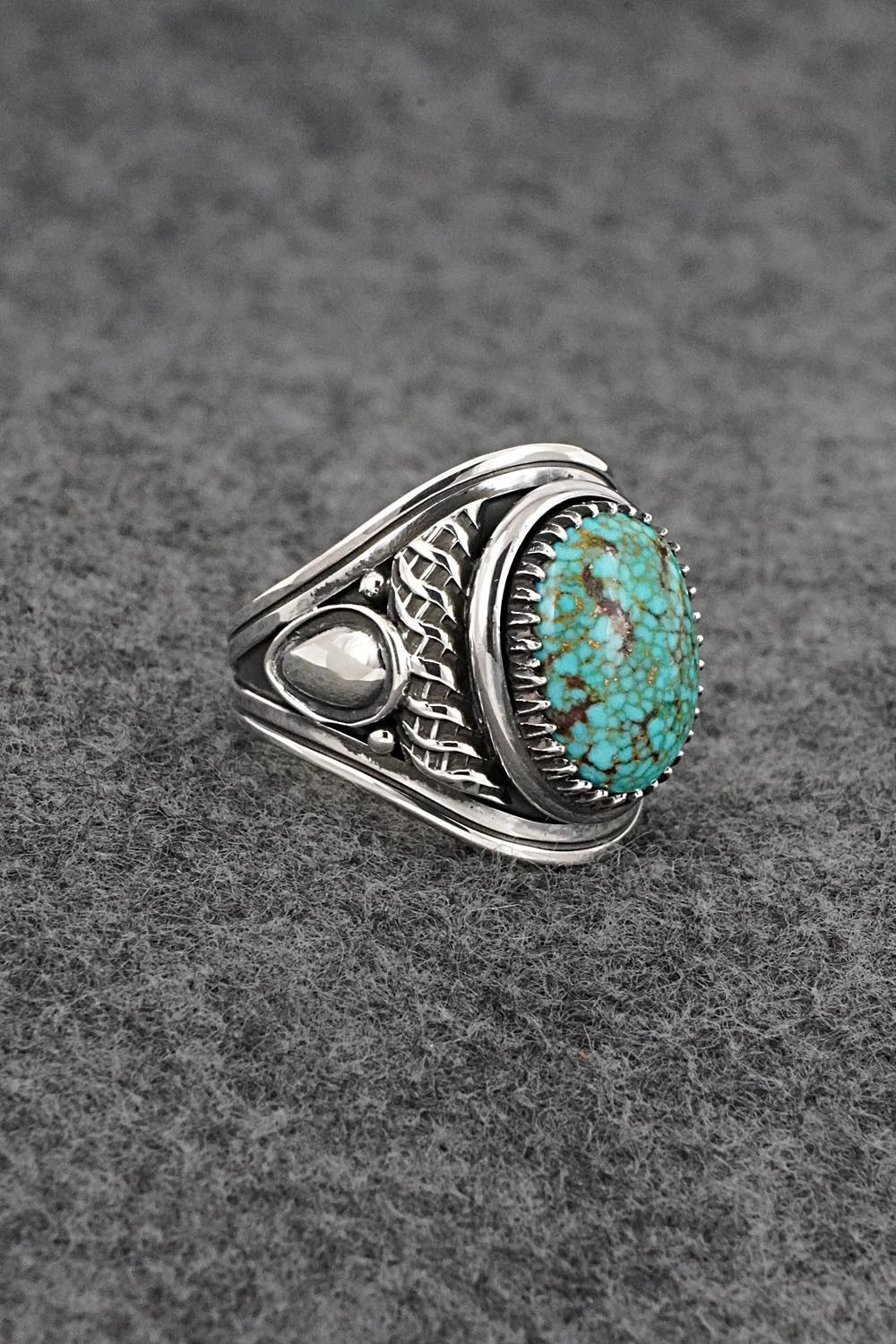 Turquoise & Sterling Silver Ring - Derrick Gordon - Size 9