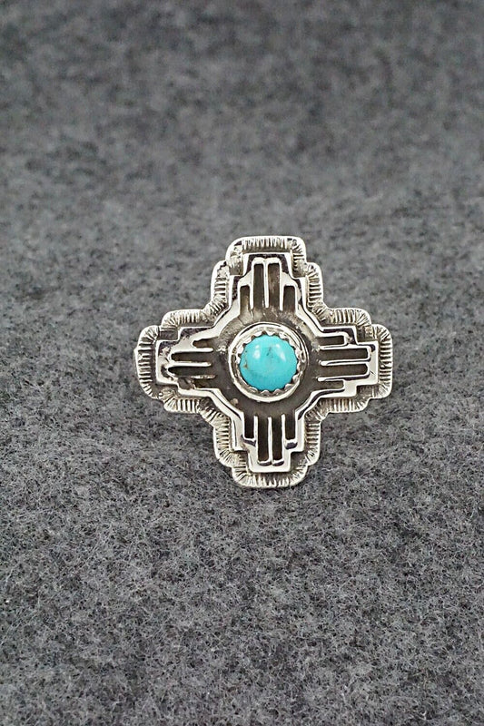 Turquoise and Sterling Silver Ring - Letricia Largo - Size 9.5