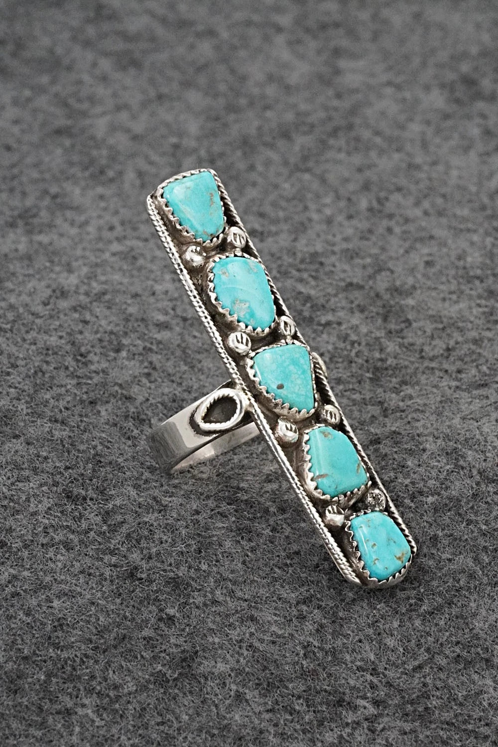 Turquoise & Sterling Silver Ring - Priscilla Reeder - Size 8.5