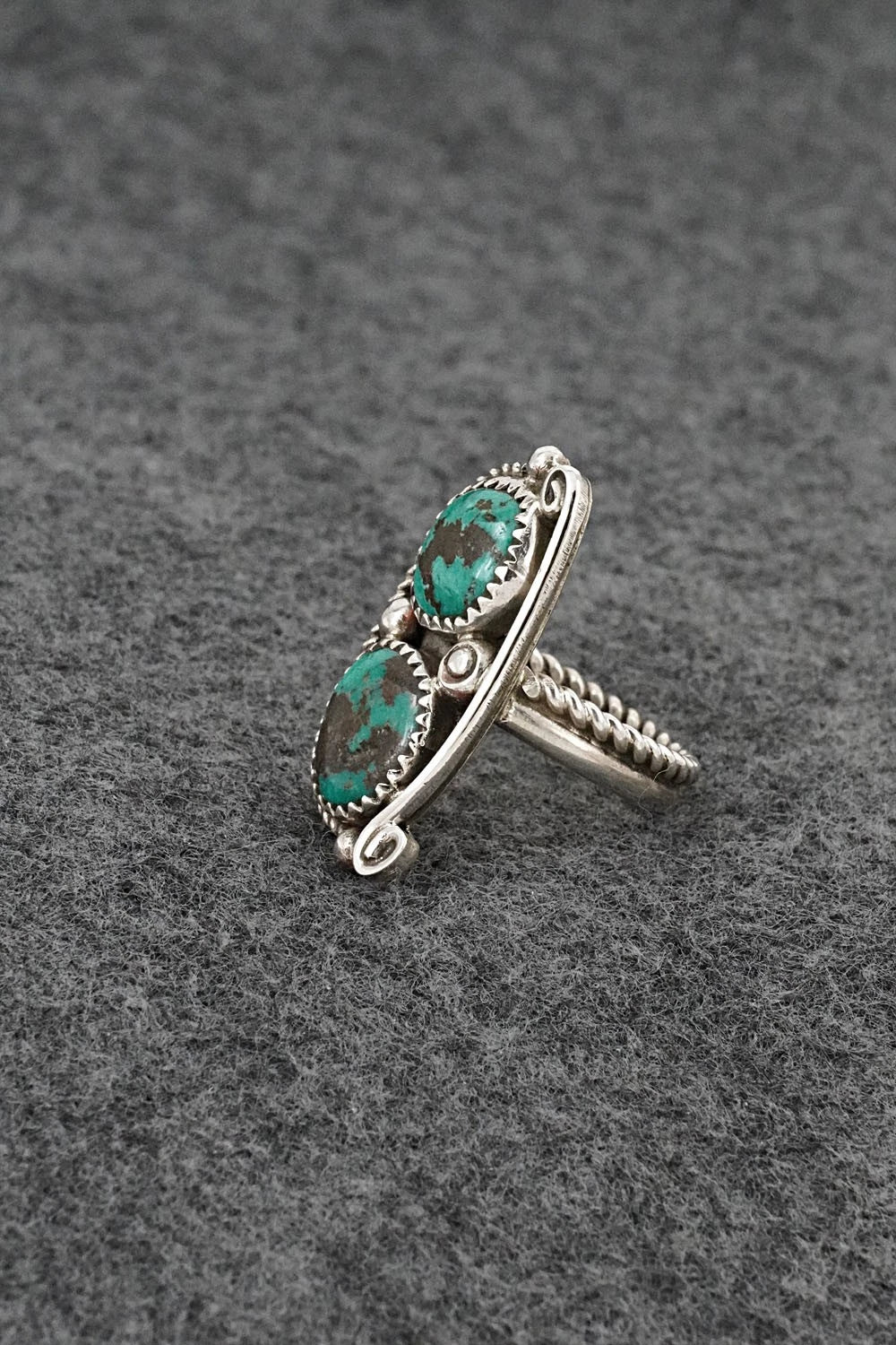 Turquoise & Sterling Silver Ring - Cody Nez - Size 8