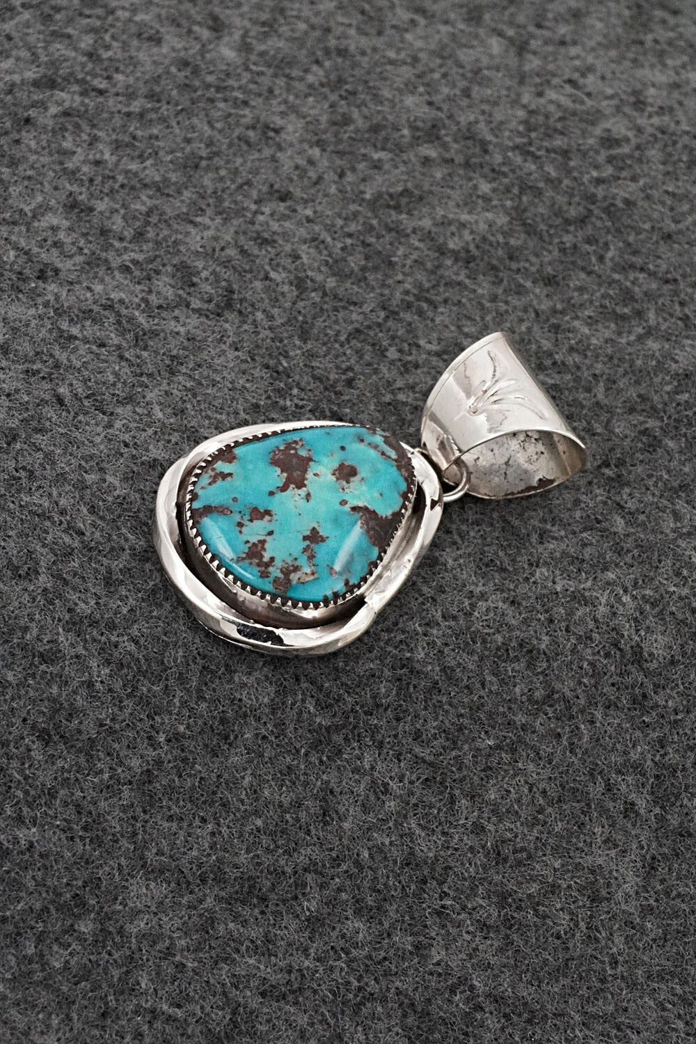 Turquoise & Sterling Silver Pendant - Ernest Hawthorne