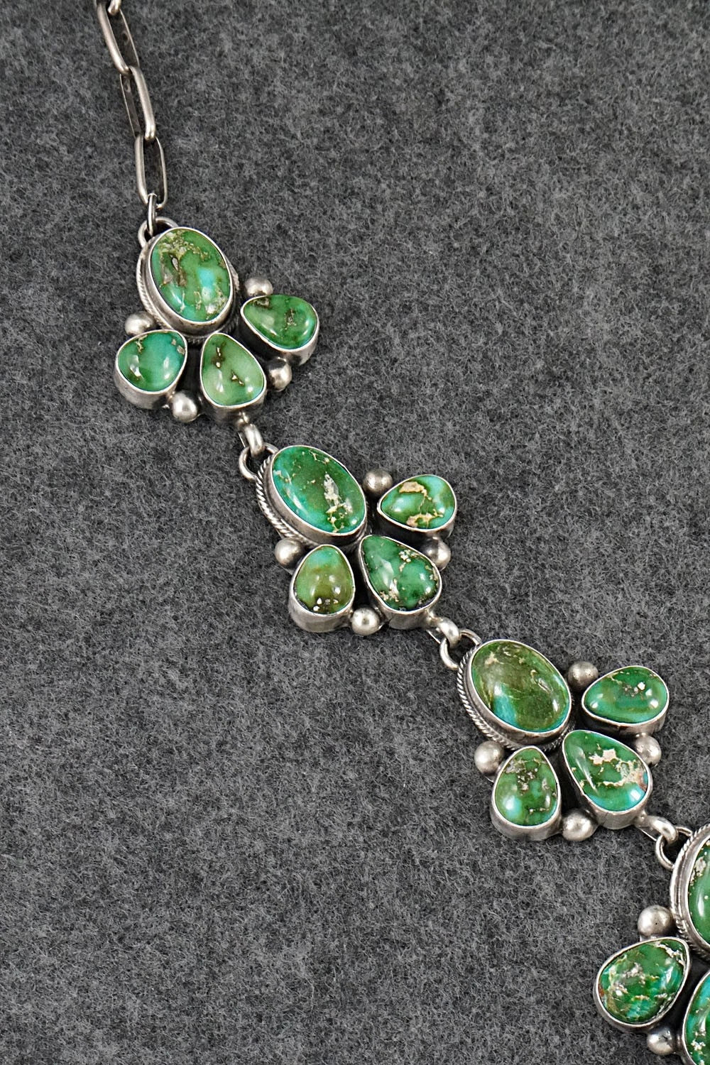 Turquoise & Sterling Silver Necklace and Earrings Set - Kathleen Livingston