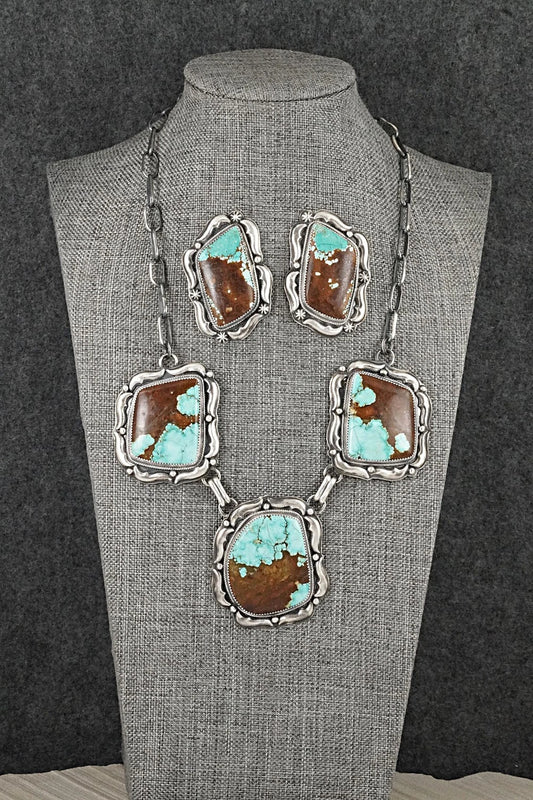 Turquoise & Sterling Silver Necklace and Earrings Set - Randy Boyd