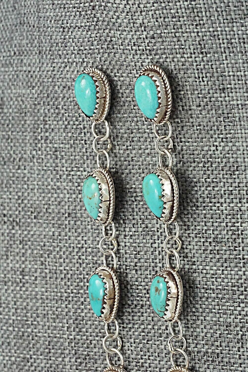 Turquoise & Sterling Silver Earrings - Ernest Hawthorne