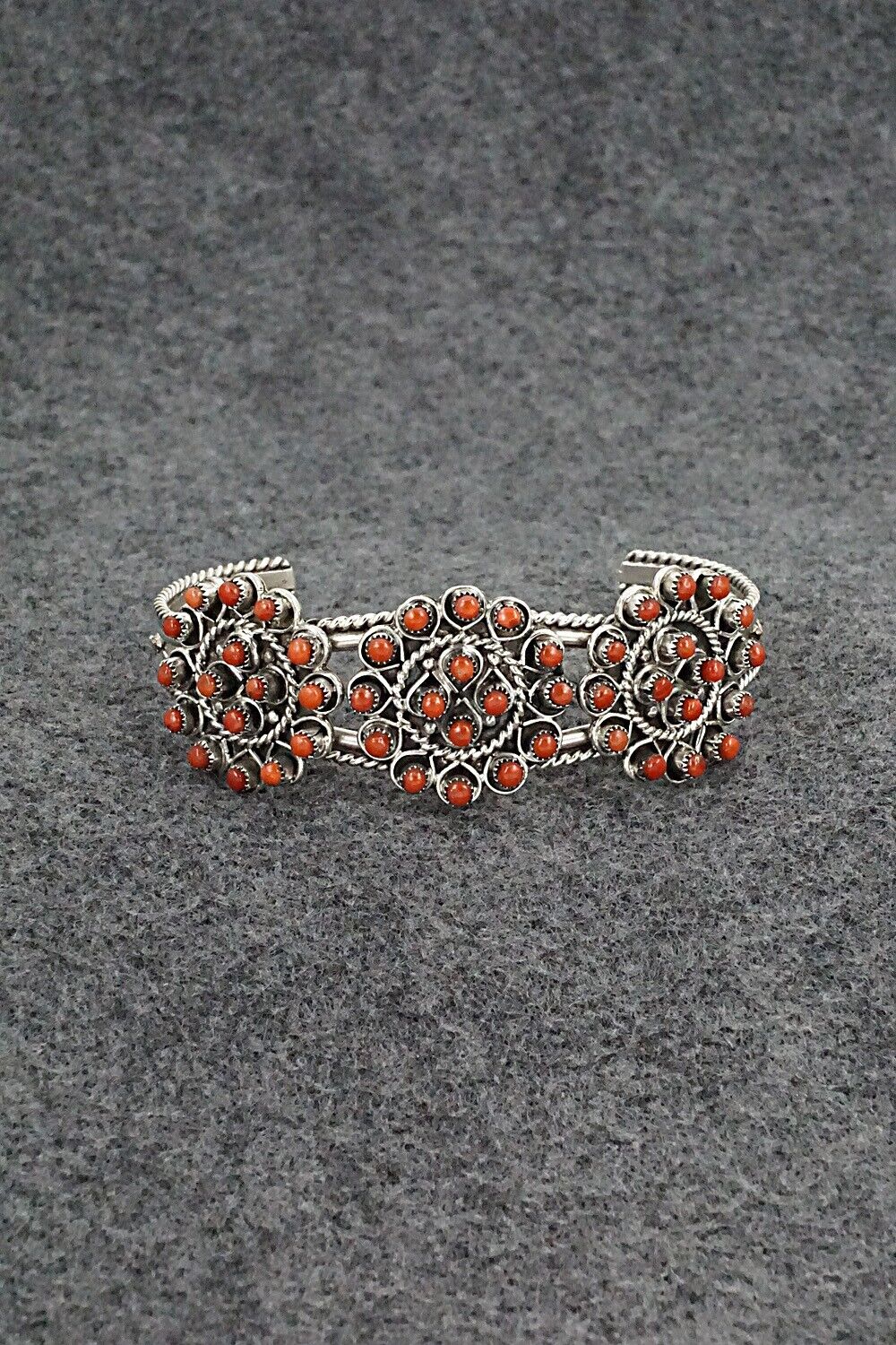 Coral & Sterling Silver Bracelet - Wayne Johnson