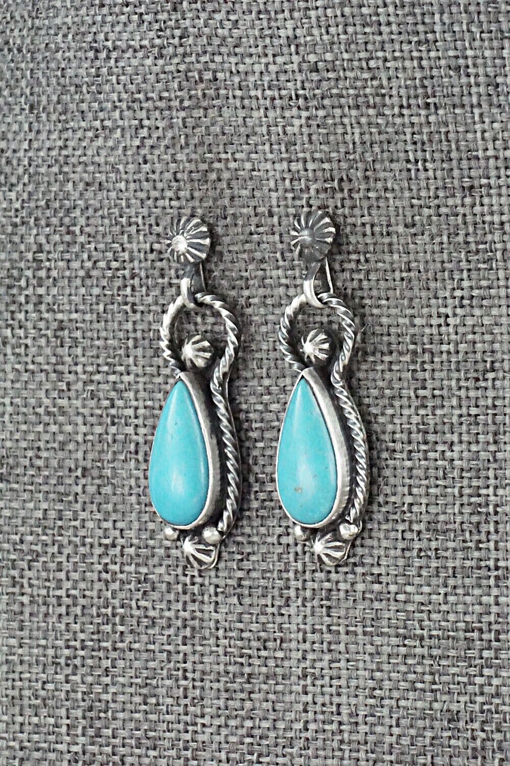 Turquoise & Sterling Silver Earrings - Verley Betone