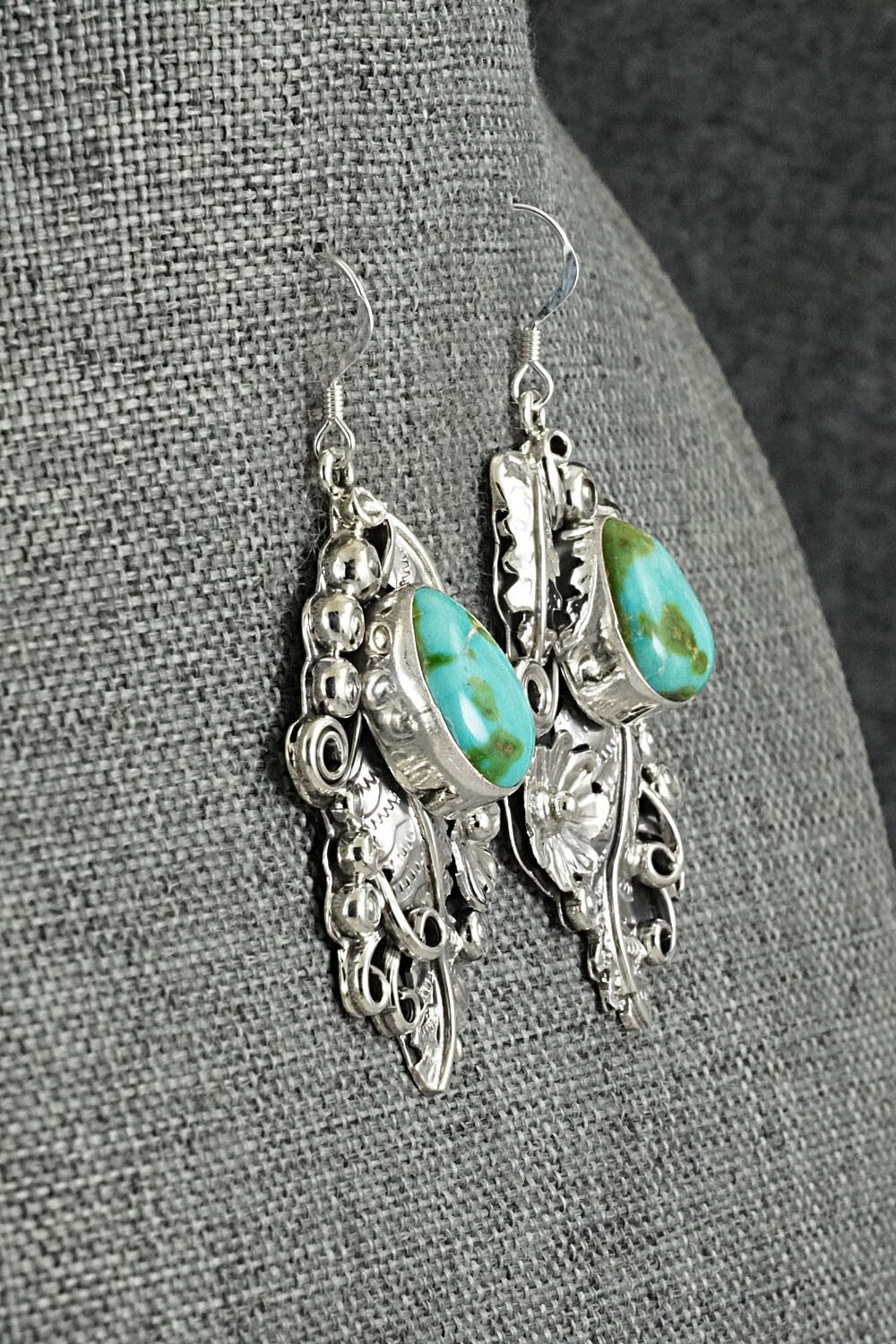 Turquoise & Sterling Silver Squash Blossom Set - Harry B. Yazzie